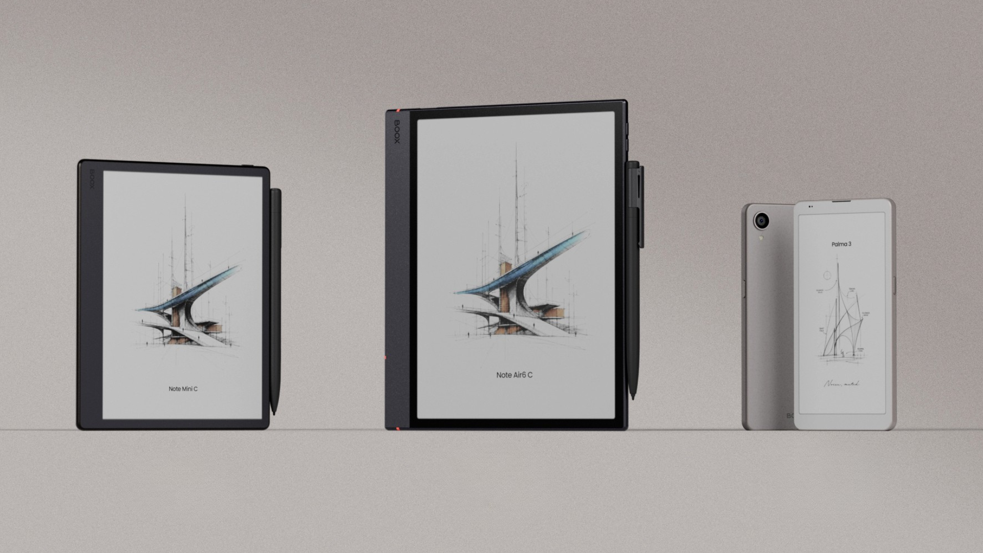 Boox just dropped three new devices: Meet the Palma 3, Note Air6 C, and Note Mini C