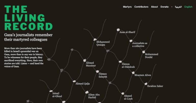 There is now an archive of eulogies given by Palestinian journalists to their martyred colleagues.