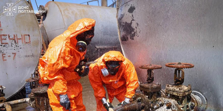 Russian attack causes hazardous substance leak in Poltava Oblast
