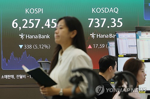 (3rd LD) Seoul stocks dip over 5 pct on chip sell-off after record surge