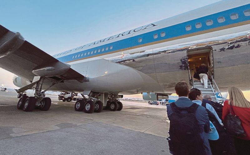 Travelling from Ankara on Air Force One — without the US president