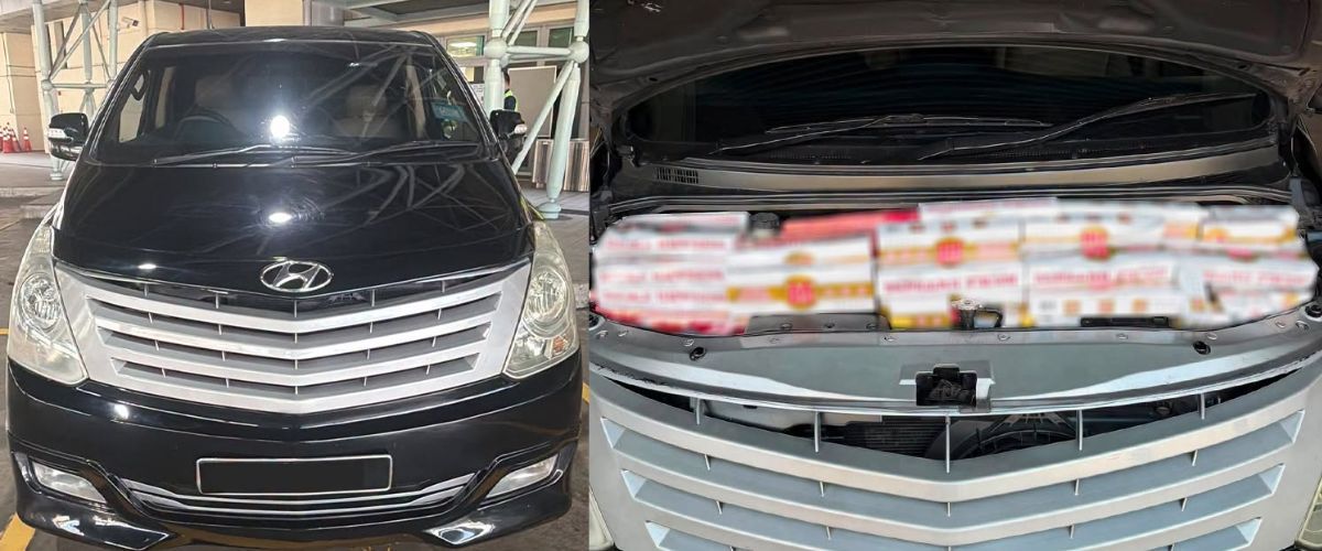 Cigarettes hidden in car floorboard seized at Woodlands Checkpoint as ICA foils latest smuggling attempt