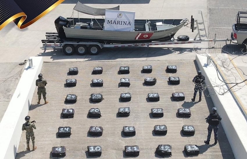 The Mexican Navy’s at-sea cocaine seizures are up nearly 50% this year