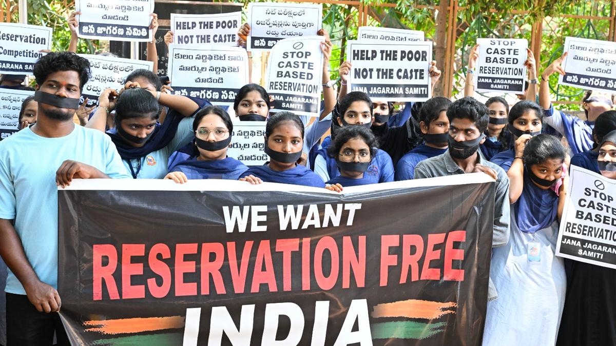 NEET aspirants stage silent protest in Visakhapatnam seeking end to caste-based reservation