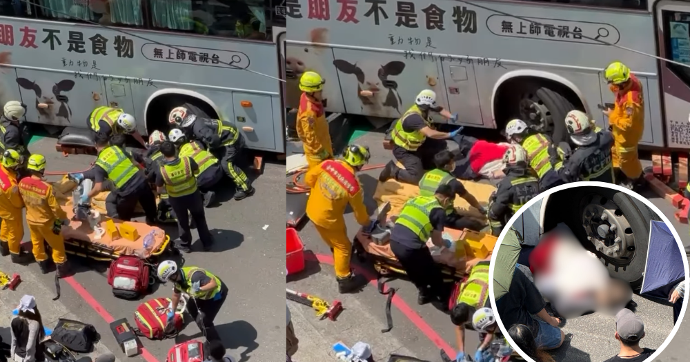 S'porean grandma, 67, hit & trapped under bus while holidaying in Taiwan