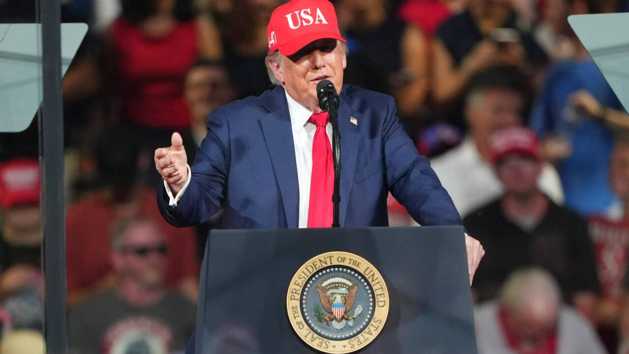 'Oh it's a she': Trump stops speech to address someone in the crowd