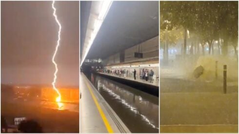 WATCH: Torrential storms batter eastern Spain – Airports divert flights and trains and roads are cut off in Barcelona and Valencia