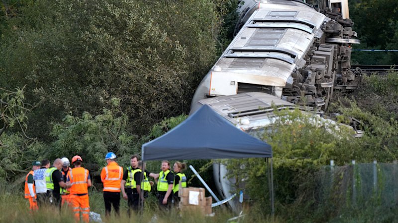 ‘We just went over’: Passenger train from London derails, flips
