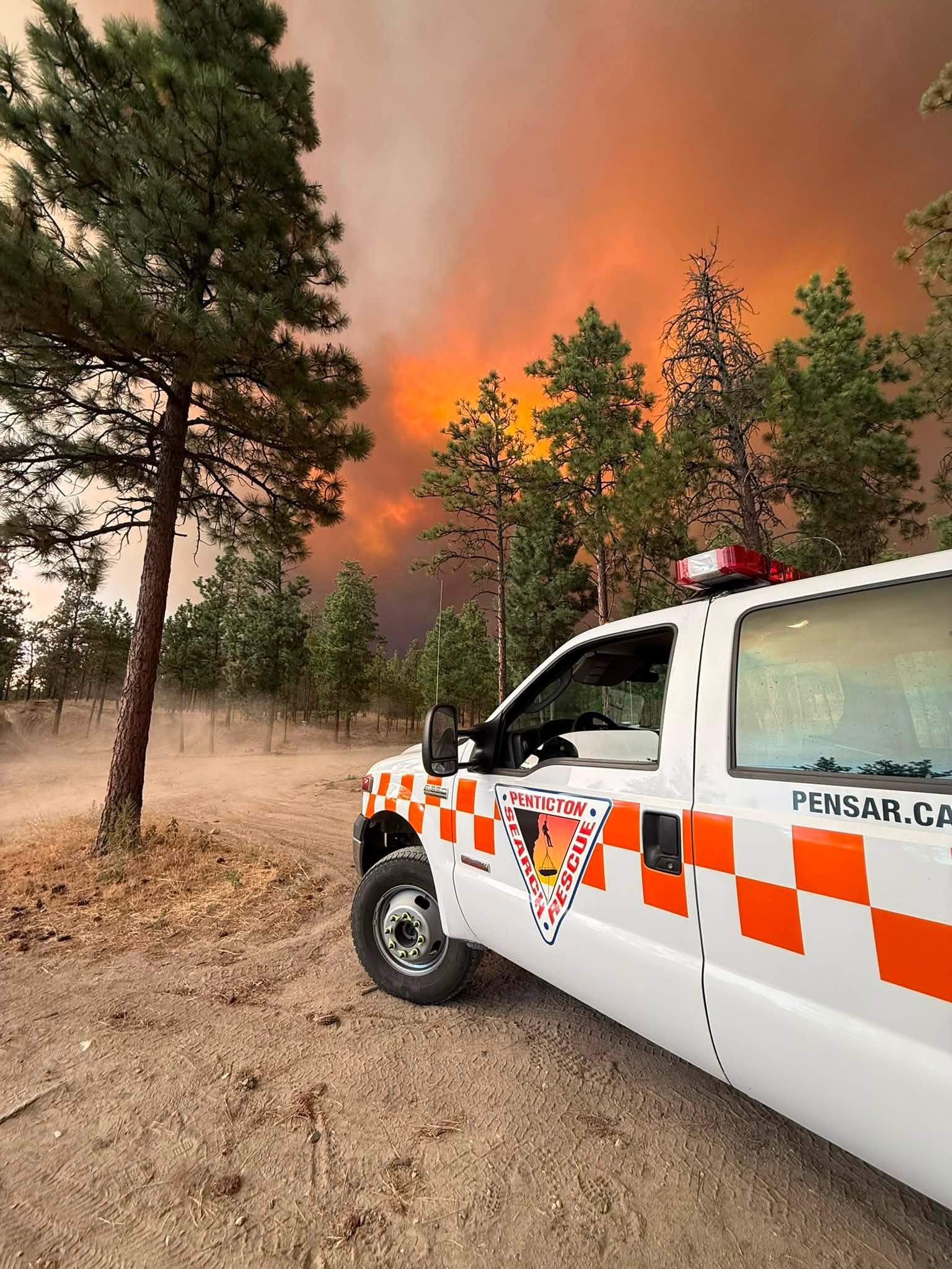 Penticton search and rescue members helped others evacuate as their homes burned