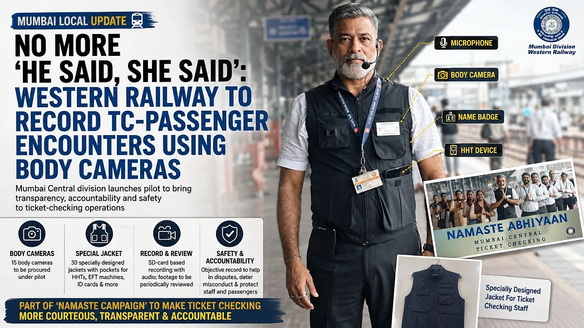 No More 'He Said, She Said': Western Railway To Record TC-Passenger Encounters Using Body Cameras