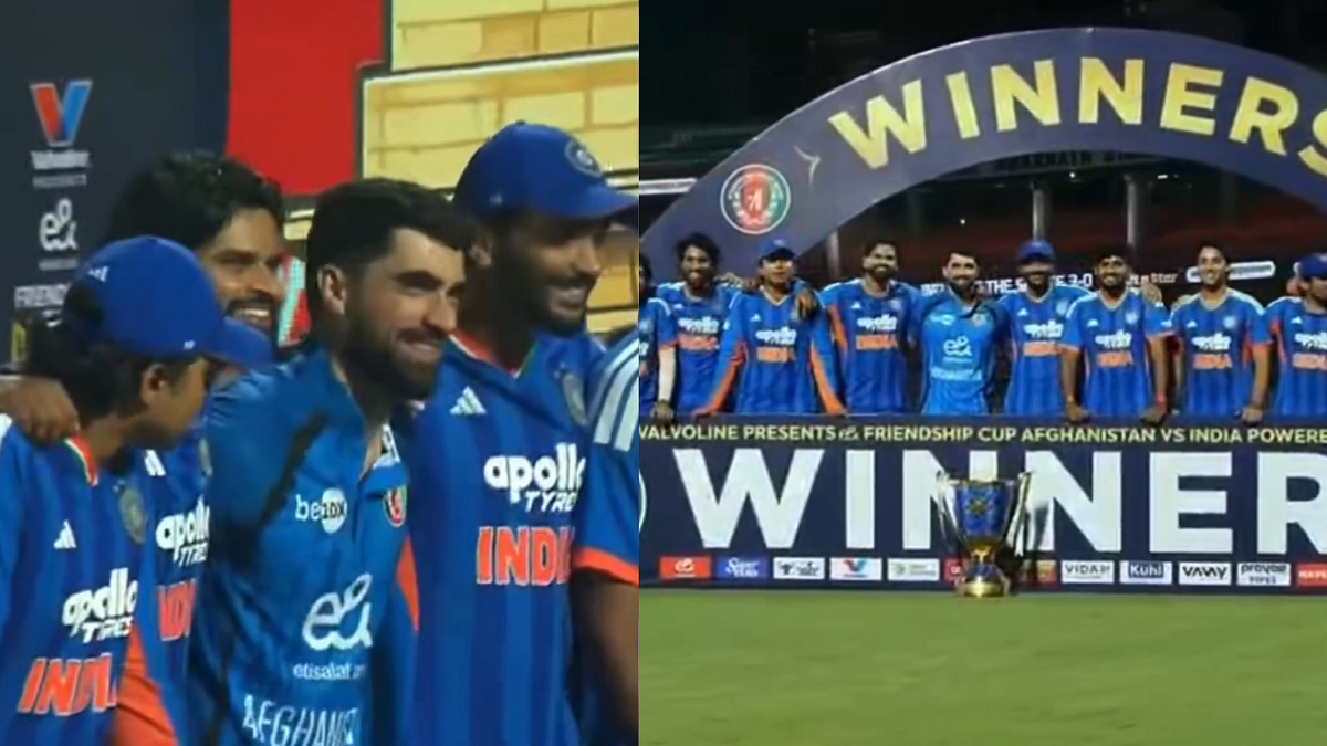 Shreyas Iyer Invites Afghanistan Captain Ibrahim Zadran To Join India's Trophy Celebrations After 3-0 Series Sweep | Video
