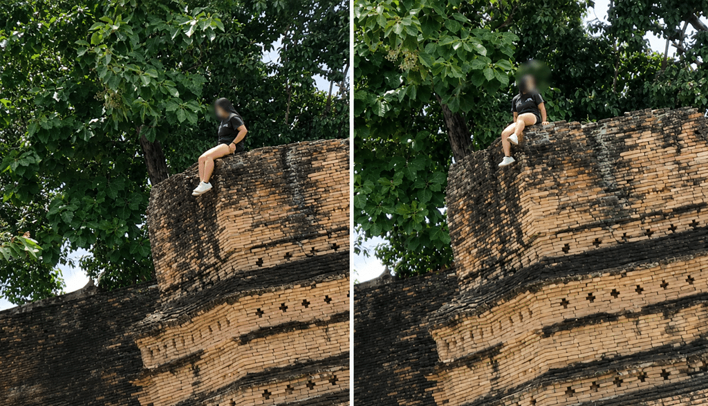 Tourist Climbing Ancient Wall Sparks Outrage in Chiang Mai