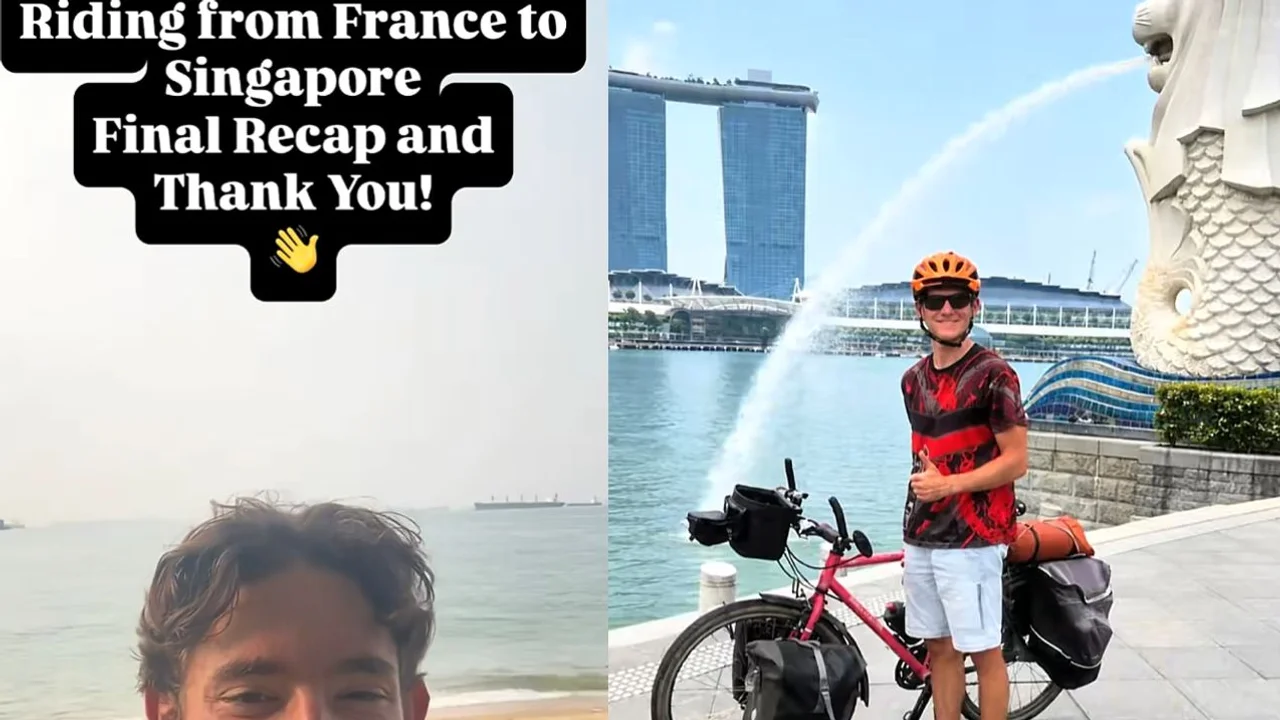 Singapore a 'great place to finish despite questionable air quality', says student who rode his bike from Europe to Asia