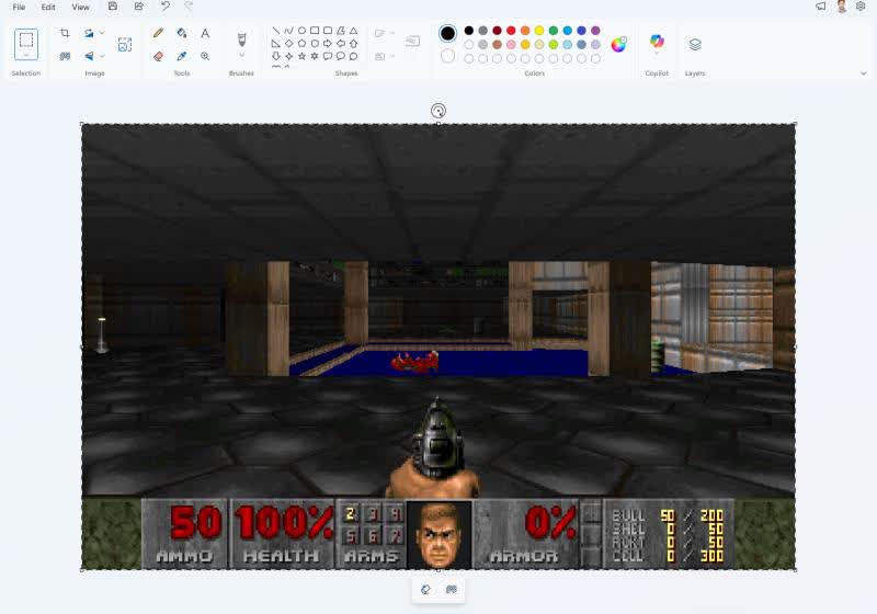 Doom now "runs" in Microsoft Paint thanks to a wildly inventive clipboard trick