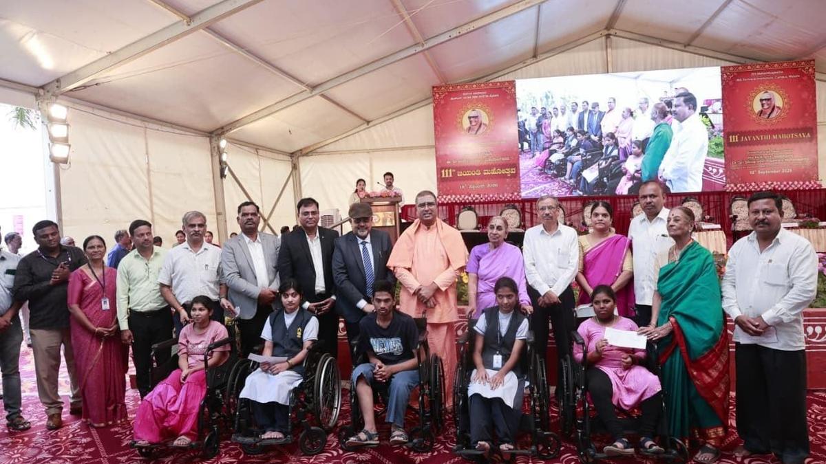 Merit students felicitated, wheelchairs distributed at Jayanthi Mahotsava