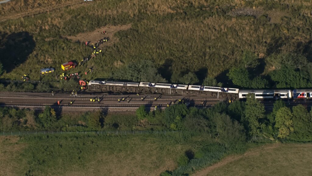 Terrifying train derailment in southern England as 20 rushed to hospital