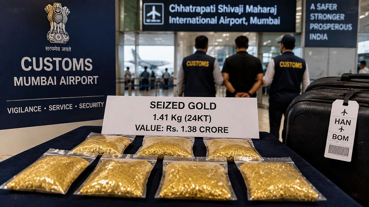 Mumbai Airport Customs Arrests 41-Year-Old Malad Man For Allegedly Smuggling 1.41 Kg Gold Worth ₹1.38 Crore From Vietnam At CSMIA
