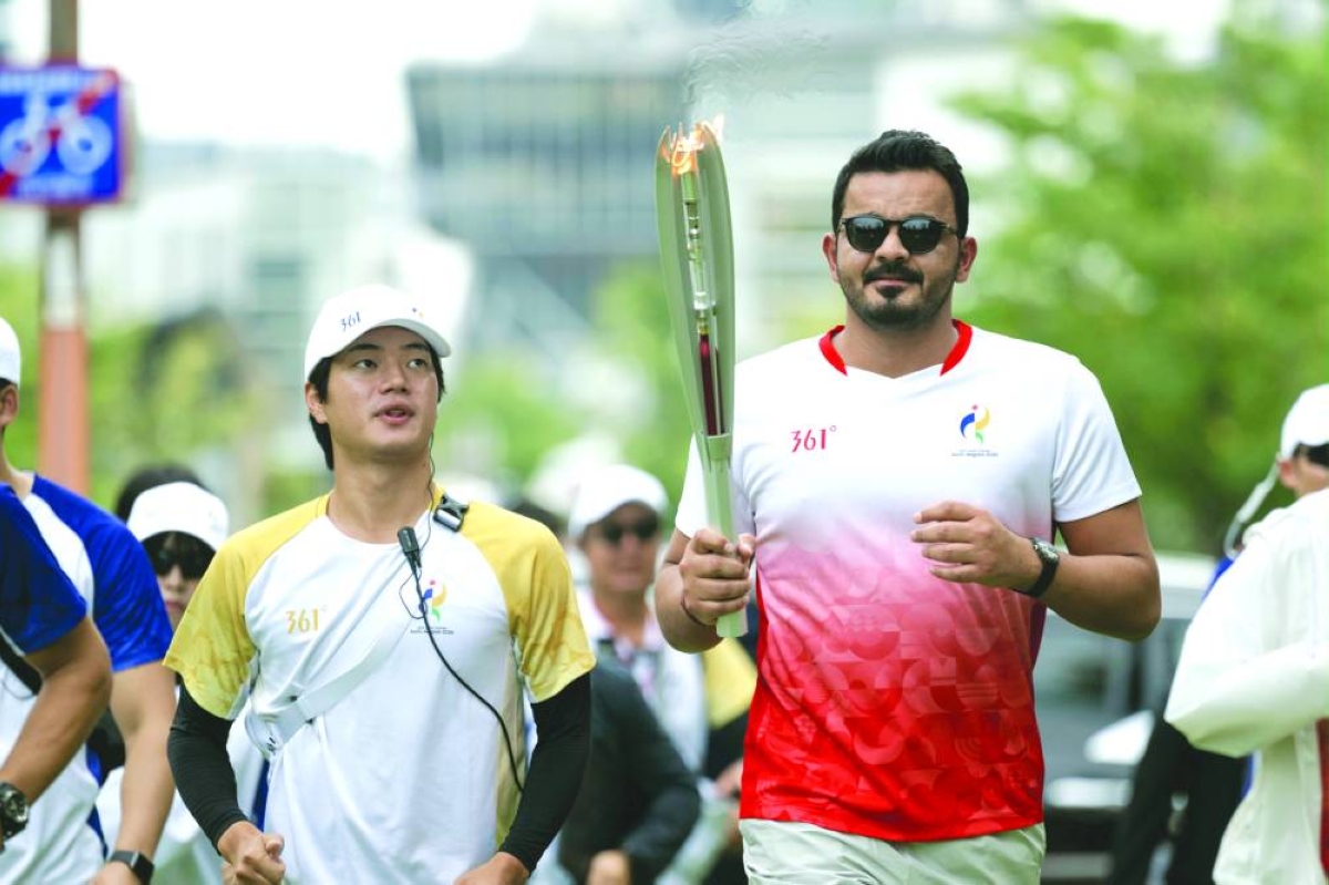 Sheikh Joaan joins torch relay for Asian Games 2026