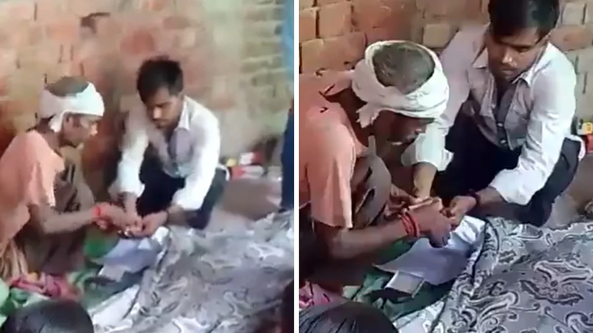 UP Shocker: Dead Man's Thumbprint Taken On Blank Papers By Son Before Funeral In Lucknow; Viral Video Sparks Property Dispute Probe