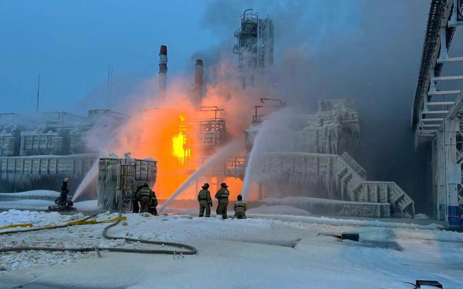 Drone attacks spark fire at Russian energy export port of Ust-Luga, says governor
