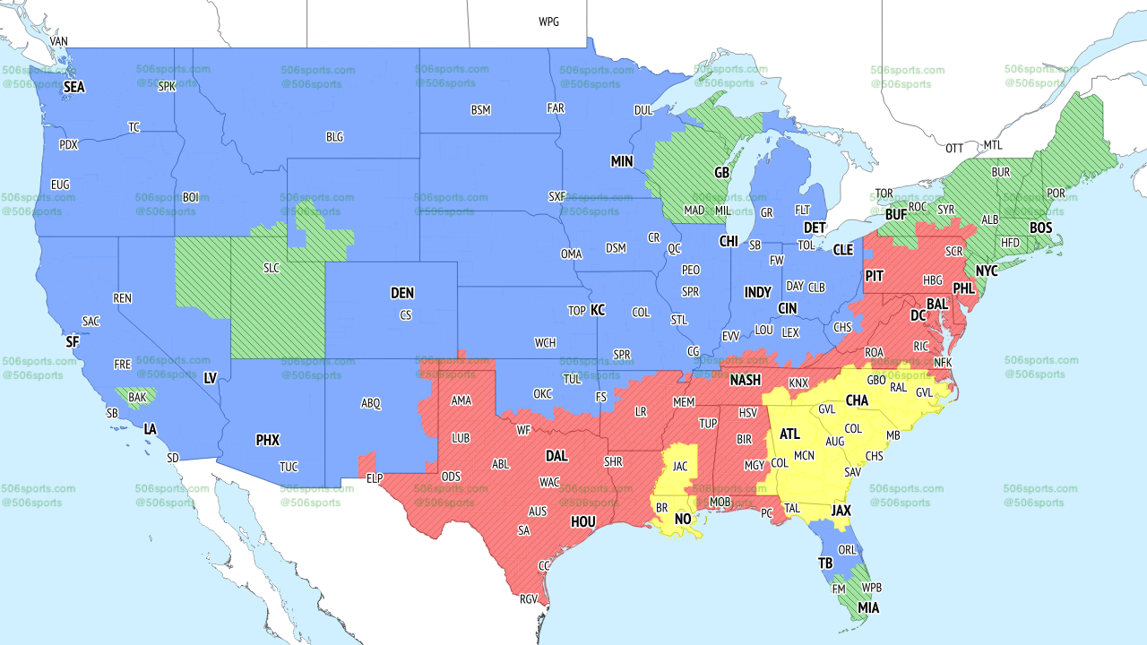 TV broadcast map for Bears vs. Vikings in Week 2
