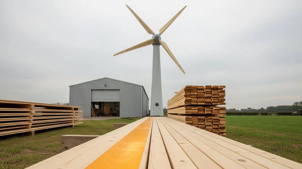German startup builds wind turbine blades from wood instead of fibreglass