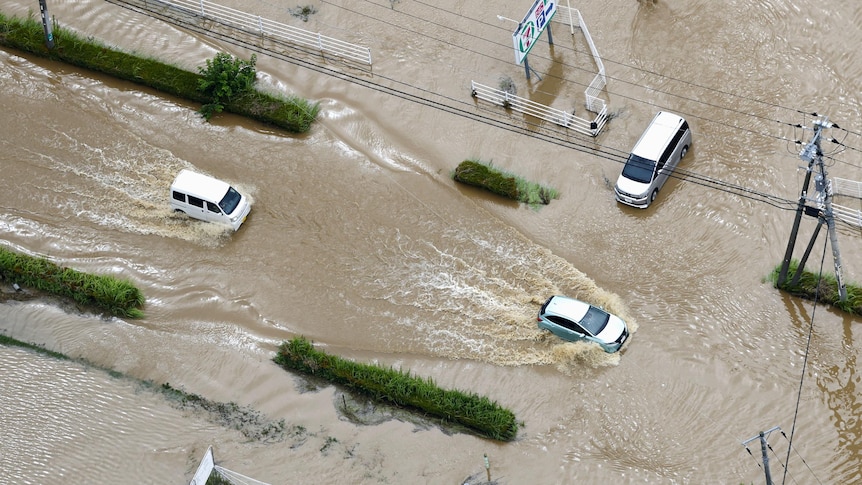 Four dead after record-breaking heavy rain inundates Japan