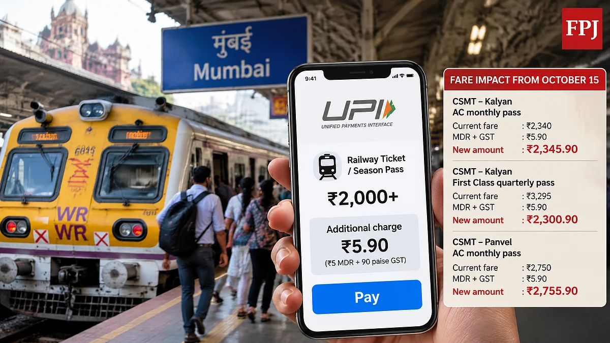 Mumbai Local Train Passengers To Pay Extra ₹5.90 On Railway Tickets And Season Passes Above ₹2,000 Via UPI From October 15