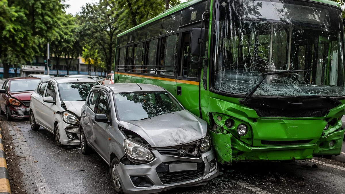 Pune: Major Tragedy Averted As PMPML Bus Rams Into 4–5 Vehicles At Katraj Chowk |VIDEO