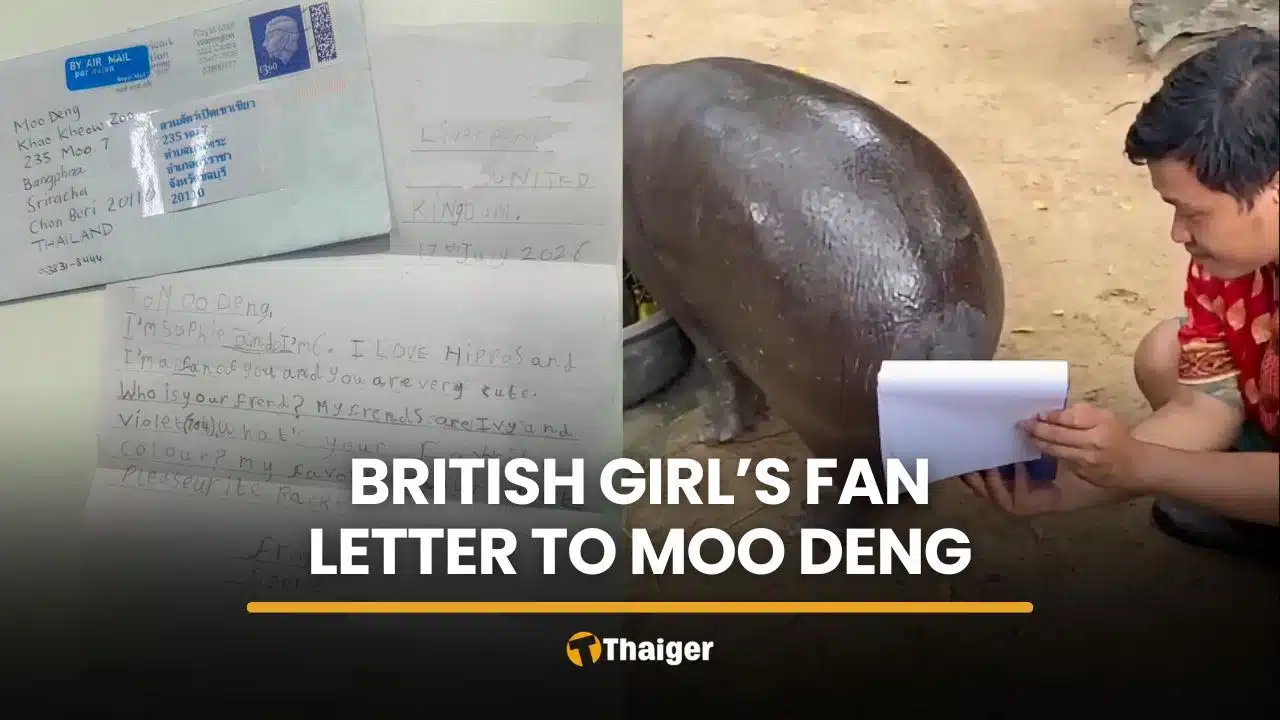 British girl’s fan letter to Moo Deng gets a tail signature