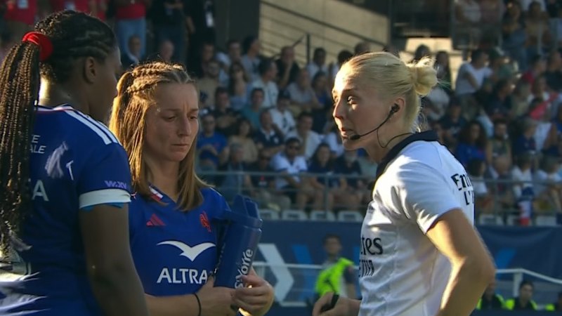 French player sent off for eye gouge