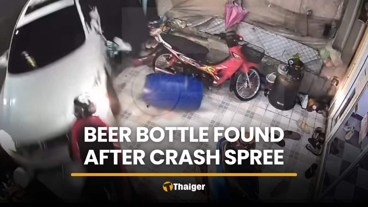 Open beer found after woman goes on crash spree in Chon Buri