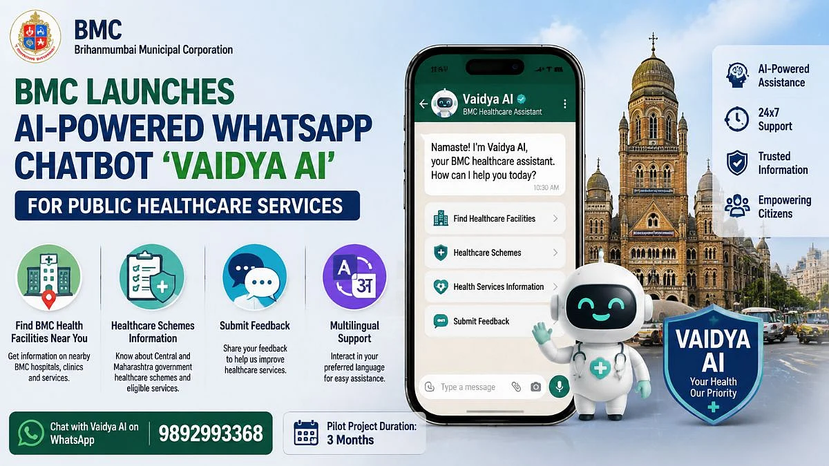 Mumbai: BMC Launches AI-Powered WhatsApp Chatbot 'Vaidya AI' For Public Healthcare Services