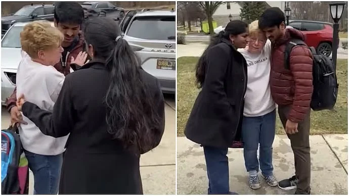 'Please Don't Go': American Woman's Emotional Goodbye To Indian Neighbour's Leaving United States Goes Viral - VIDEO
