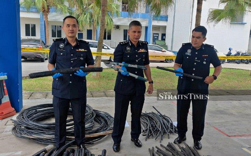 Seven held over cable theft cases in Temerloh