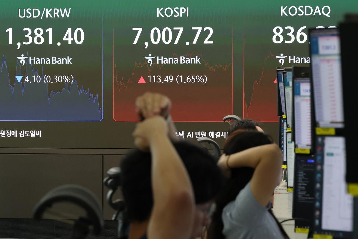KOSPI regains 7,000 as Samsung Electronics shares surge on record chip exports