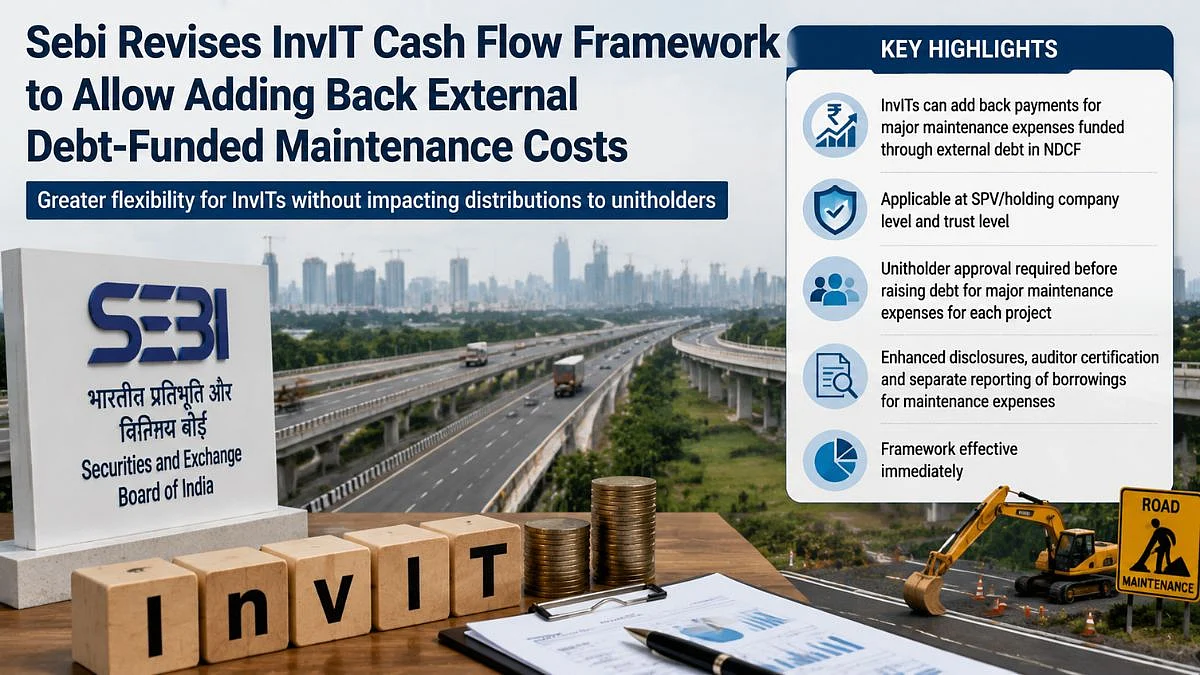 Sebi Revises InvIT Cash Flow Rules To Allow Debt-Funded Road Maintenance Costs In NDCF Calculation