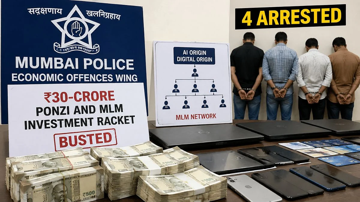 Mumbai Police Bust Alleged ₹30-Crore Ponzi And MLM Investment Racket; 4 Arrested In AI Origin-Digital Origin Probe