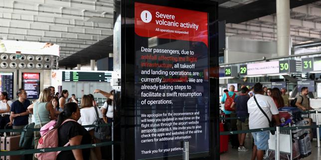 In Sicily, the Etna eruption caused the cancellation of more than 1,000 flights at Catania airport and stranded tens of thousands of travellers