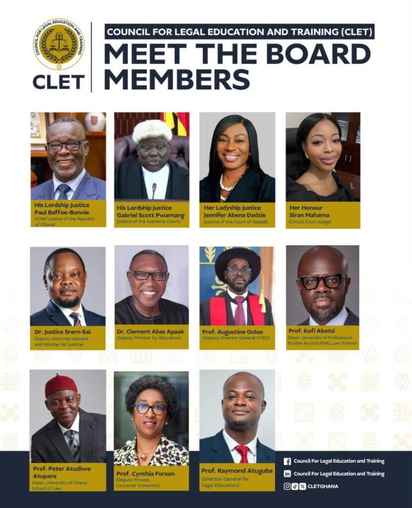 Chief Justice Baffoe-Bonnie leads new 11-member Council for Legal Education and Training Board