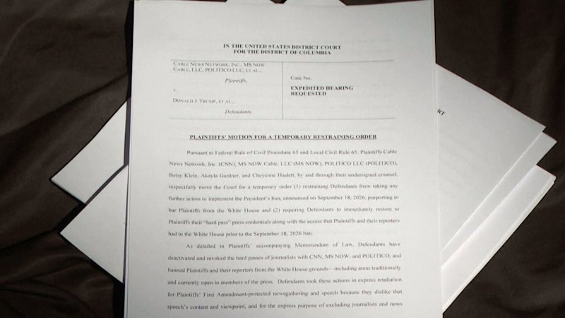 Major US media companies sue Trump administration