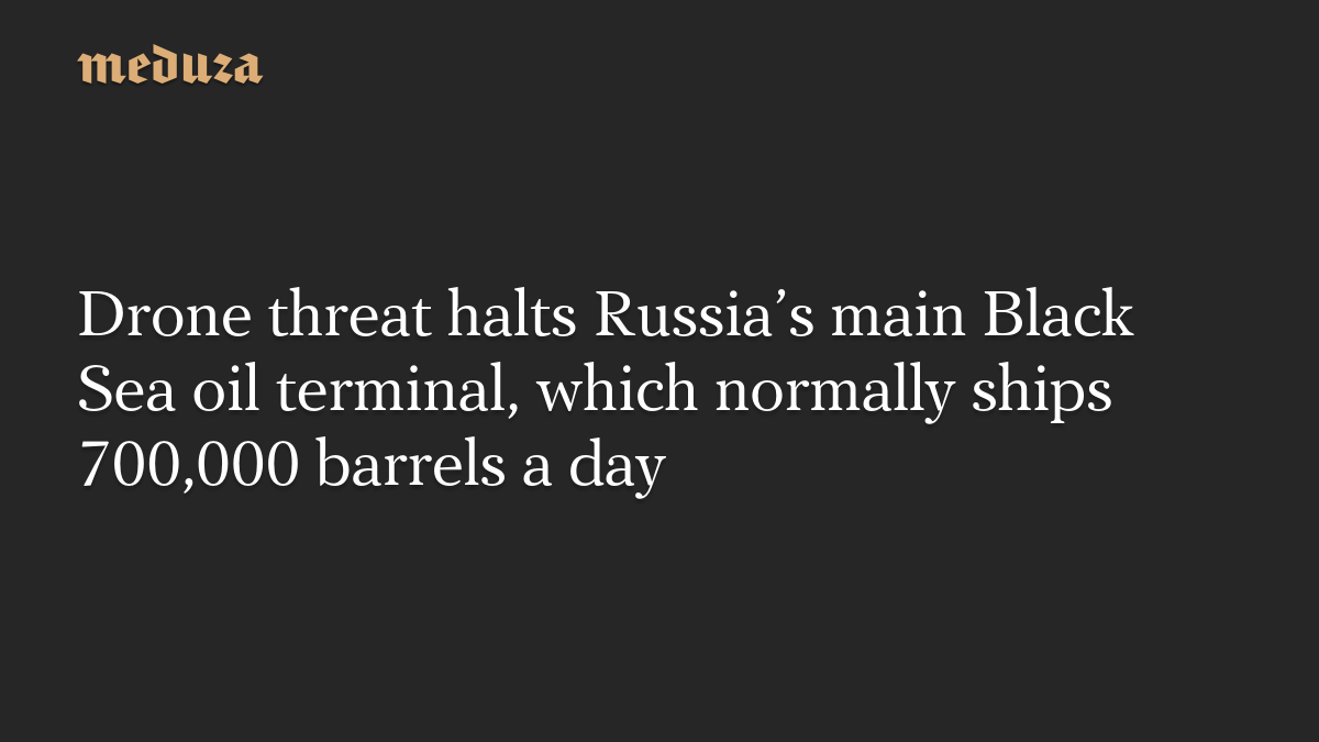 Drone threat halts Russia’s main Black Sea oil terminal, which normally ships 700,000 barrels a day