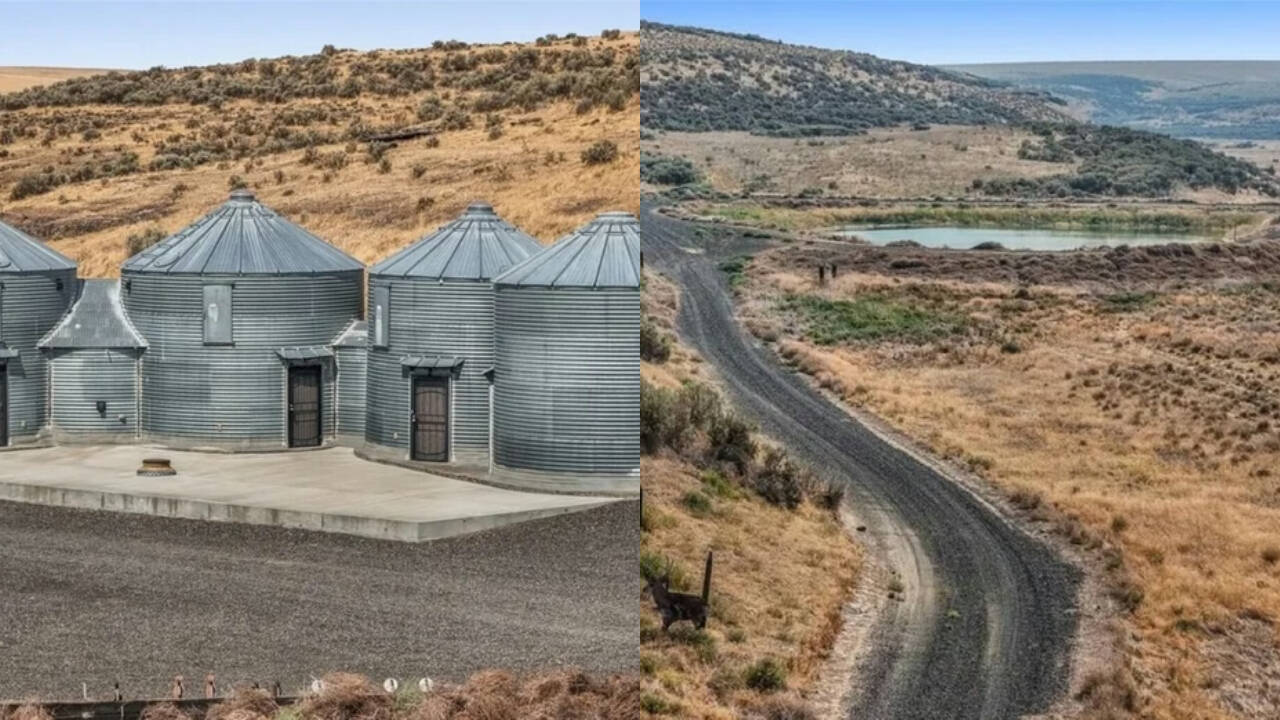 386-acre Washington ranch with converted grain silos lists for $895,000