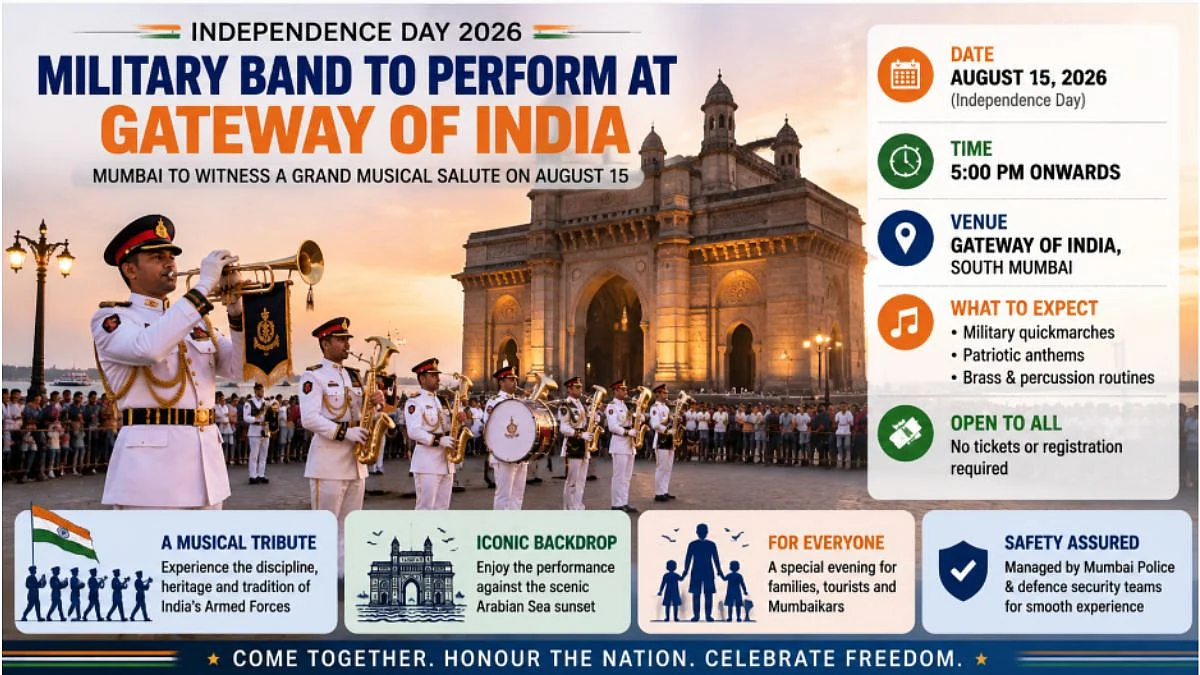 Military Band To Perform Martial Tunes & Patriotic Songs At Gateway Of India On 80th Independence Day