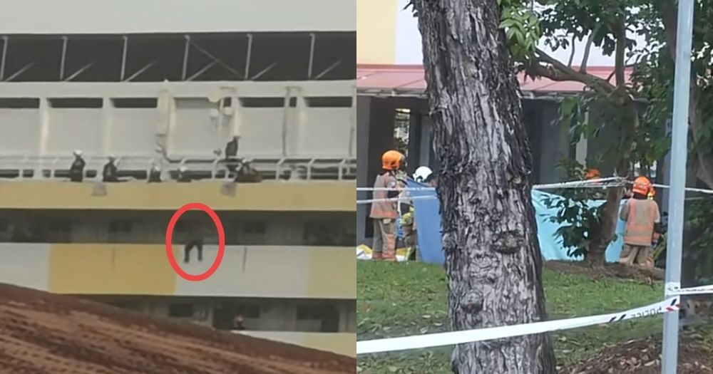 Man, 57, jumps off 12th floor of Ang Mo Kio block, lands on life pack, police apprehend him under Mental Health Act