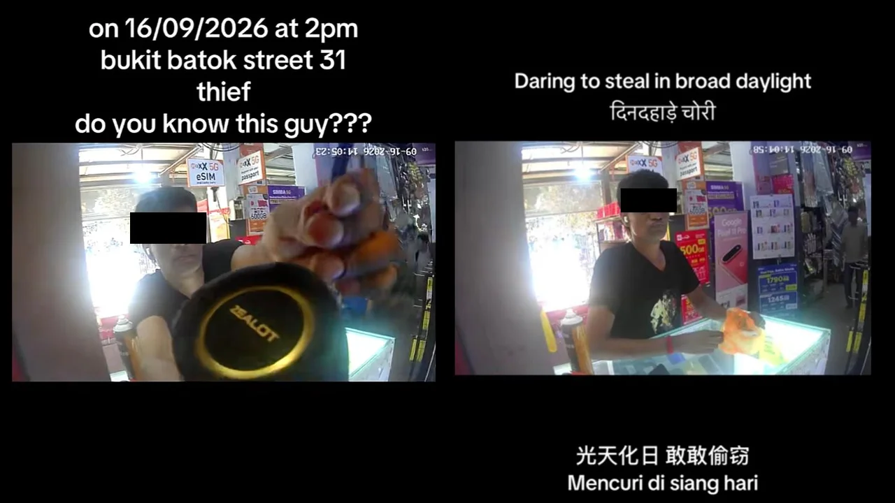 Man caught on camera stealing speaker from shop at Bukit Batok; owner appeals for help with finding him