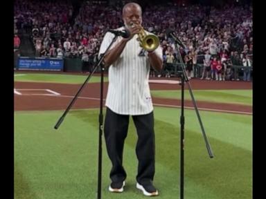 WATCH: David Muir shares moment quick-thinking trumpeter saves anthem performance