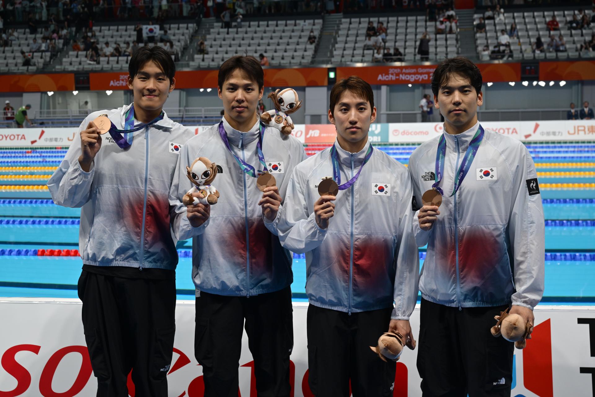 S. Korea wins bronze in men's medley relay swimming