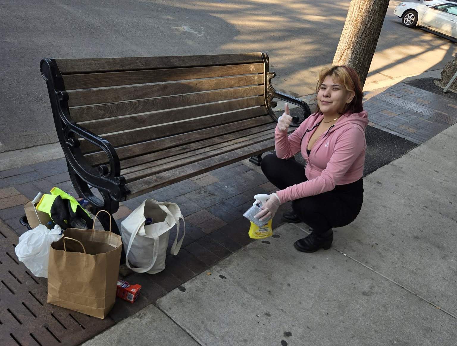 Saskatoon woman volunteers to clean benches downtown