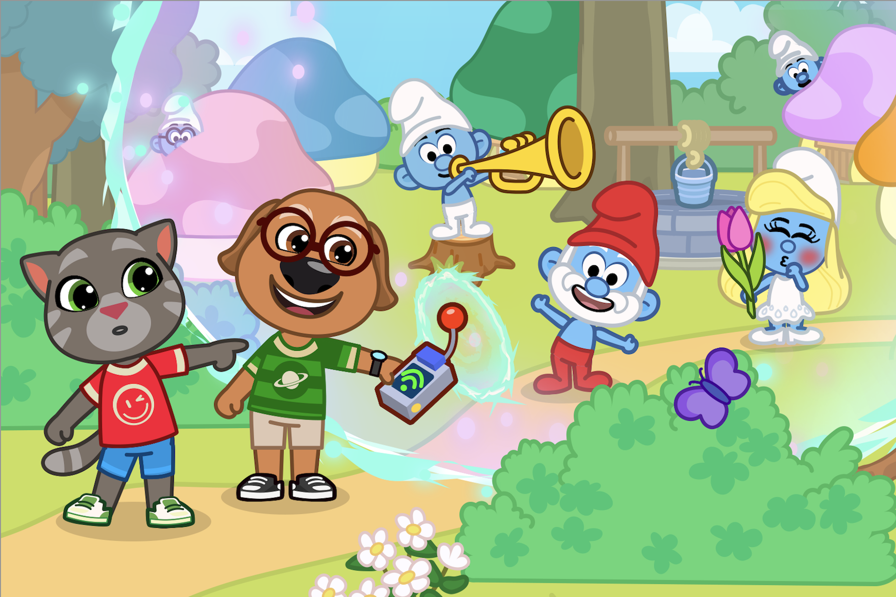 ‘Talking Tom & Friends: World’ Kids’ Mobile Game Launches The Smurfs Crossover (EXCLUSIVE)